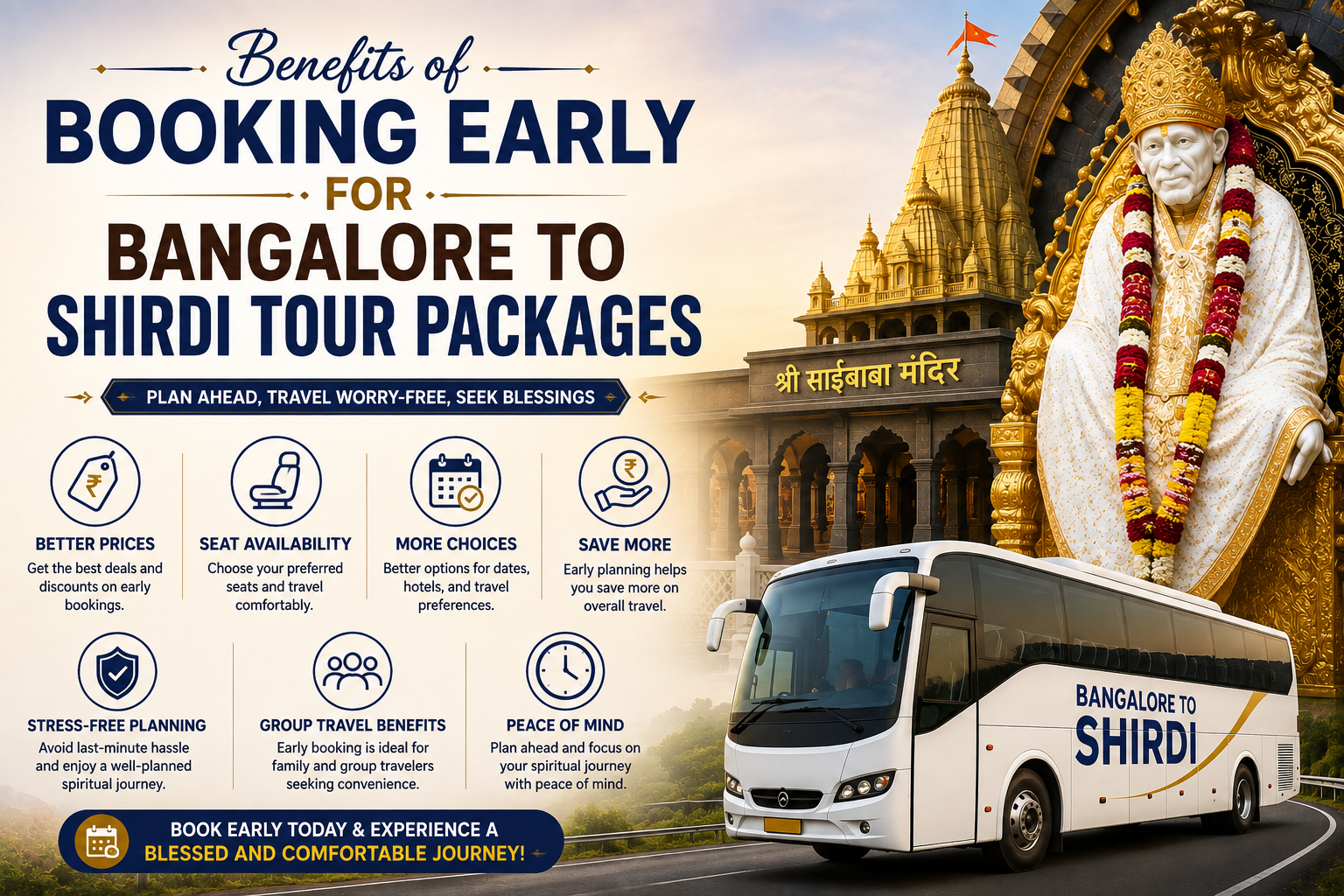 Benefits of Booking Early for Bangalore to Shirdi Tour Packages