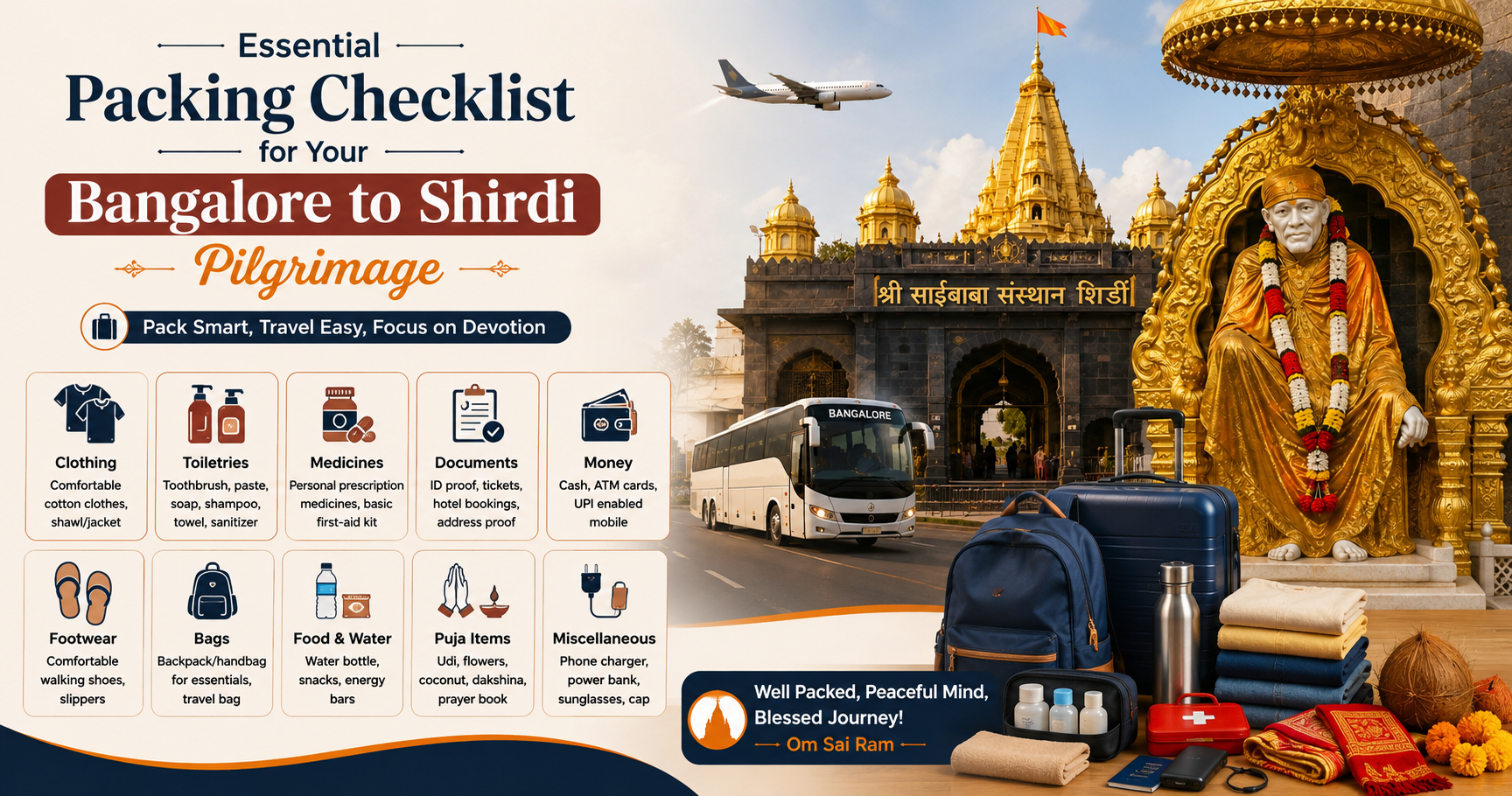 Essential Packing Checklist for Your Bangalore to Shirdi Pilgrimage
